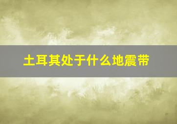 土耳其处于什么地震带