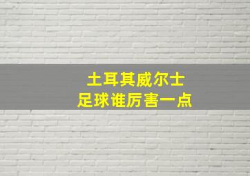 土耳其威尔士足球谁厉害一点