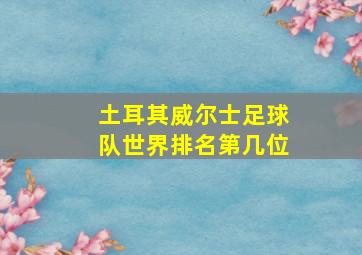 土耳其威尔士足球队世界排名第几位