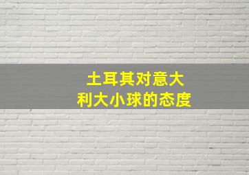 土耳其对意大利大小球的态度