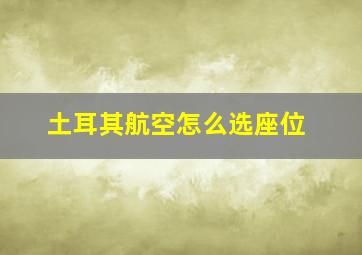 土耳其航空怎么选座位