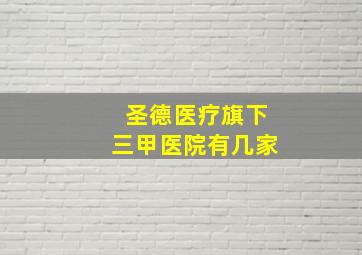 圣德医疗旗下三甲医院有几家