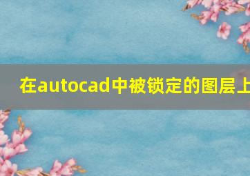 在autocad中被锁定的图层上