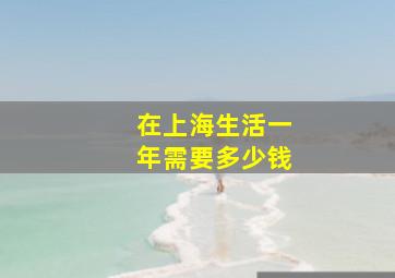 在上海生活一年需要多少钱