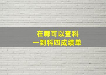 在哪可以查科一到科四成绩单