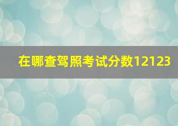 在哪查驾照考试分数12123