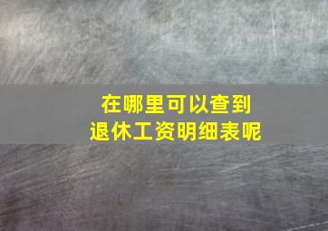 在哪里可以查到退休工资明细表呢