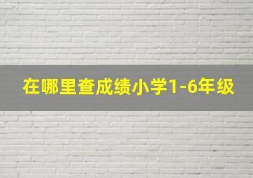 在哪里查成绩小学1-6年级