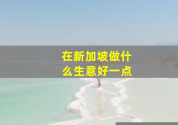 在新加坡做什么生意好一点