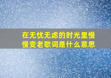 在无忧无虑的时光里慢慢变老歌词是什么意思