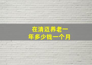 在清迈养老一年多少钱一个月