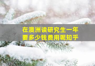 在澳洲读研究生一年要多少钱费用呢知乎