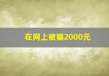 在网上被骗2000元