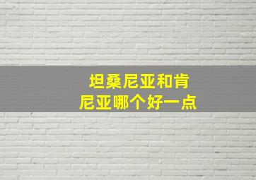 坦桑尼亚和肯尼亚哪个好一点