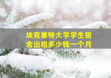 埃克塞特大学学生宿舍出租多少钱一个月