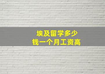 埃及留学多少钱一个月工资高