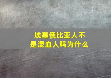 埃塞俄比亚人不是混血人吗为什么