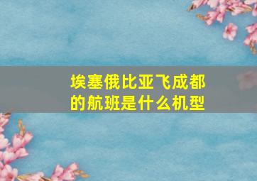 埃塞俄比亚飞成都的航班是什么机型