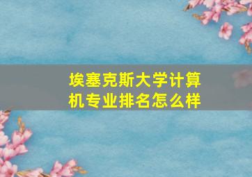 埃塞克斯大学计算机专业排名怎么样