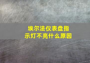 埃尔法仪表盘指示灯不亮什么原因