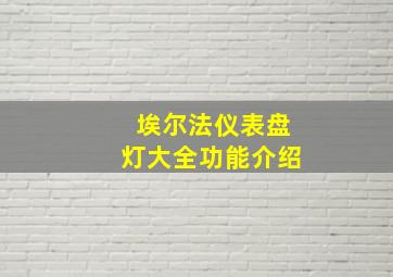 埃尔法仪表盘灯大全功能介绍