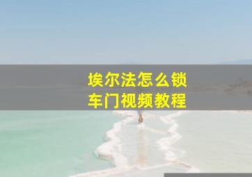 埃尔法怎么锁车门视频教程