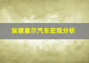 埃德塞尔汽车宏观分析