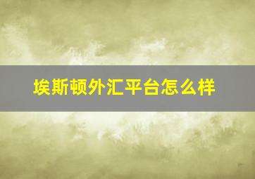 埃斯顿外汇平台怎么样