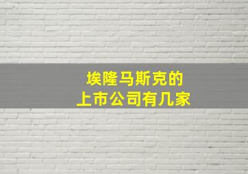 埃隆马斯克的上市公司有几家