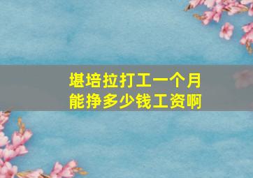 堪培拉打工一个月能挣多少钱工资啊