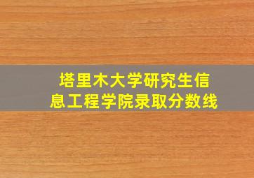 塔里木大学研究生信息工程学院录取分数线