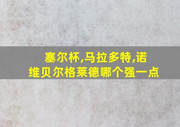 塞尔杯,马拉多特,诺维贝尔格莱德哪个强一点