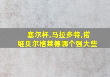 塞尔杯,马拉多特,诺维贝尔格莱德哪个强大些