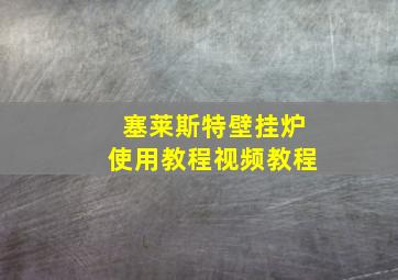 塞莱斯特壁挂炉使用教程视频教程