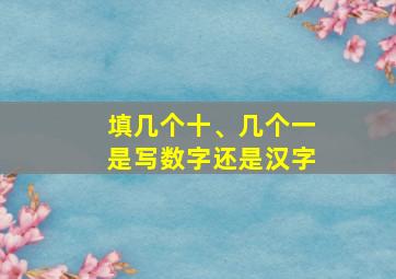 填几个十、几个一是写数字还是汉字