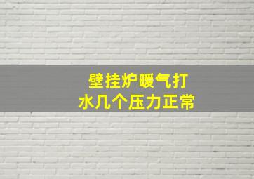 壁挂炉暖气打水几个压力正常