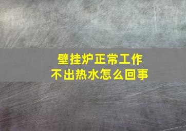 壁挂炉正常工作不出热水怎么回事