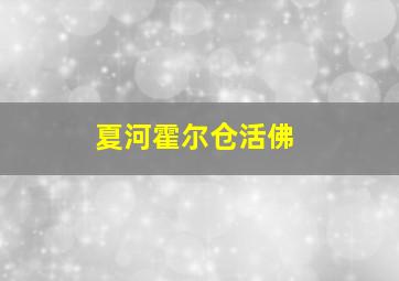 夏河霍尔仓活佛