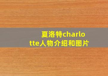 夏洛特charlotte人物介绍和图片