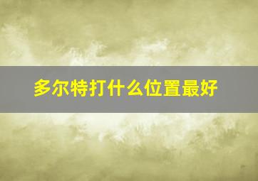 多尔特打什么位置最好