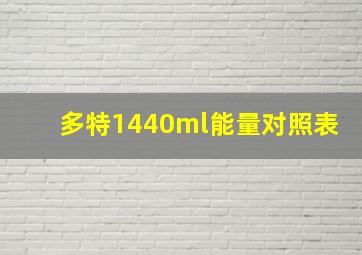 多特1440ml能量对照表