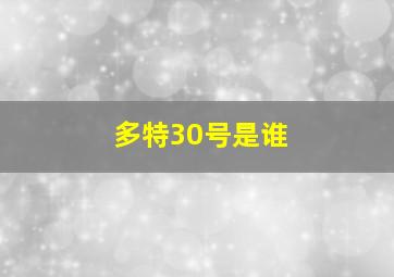 多特30号是谁