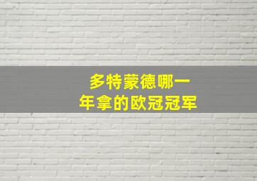 多特蒙德哪一年拿的欧冠冠军