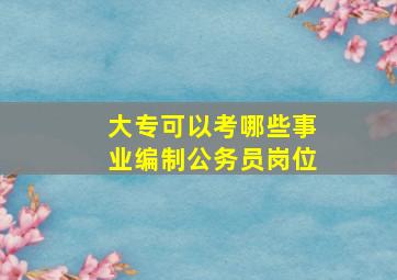 大专可以考哪些事业编制公务员岗位