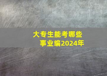 大专生能考哪些事业编2024年