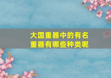 大国重器中的有名重器有哪些种类呢