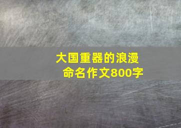 大国重器的浪漫命名作文800字