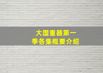 大国重器第一季各集概要介绍