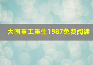 大国重工重生1987免费阅读