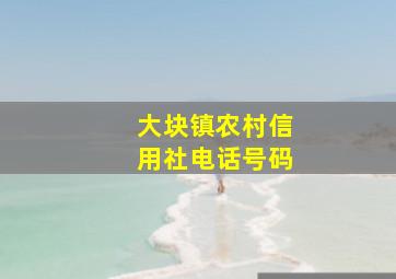 大块镇农村信用社电话号码